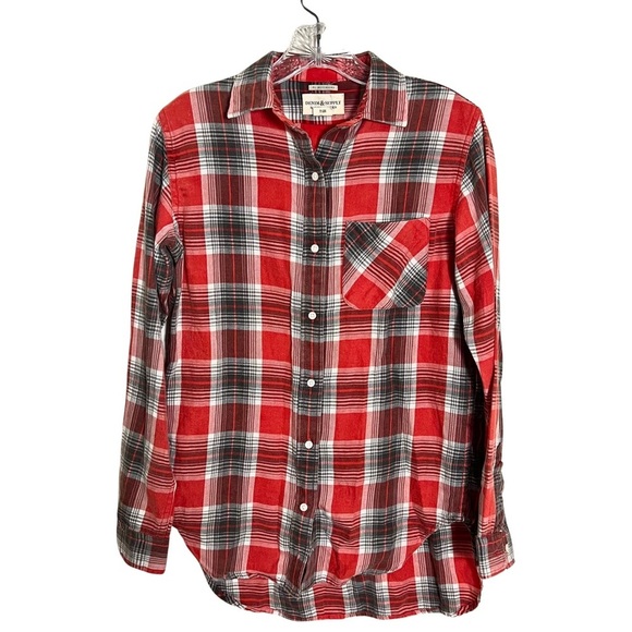 Denim & Supply Ralph Lauren Boyfriend Plaid Preppy Button Down Shirt Size XS - Picture 1 of 10